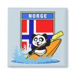 This cute panda bear is kayaking in front of a Norwegian flag! How cute is that? makes a perfect gift for active outdoor people or kayaking fanatics from Norway. Great for everyone who loves cute pandas and kayaking.