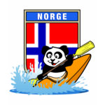 This cute panda bear is kayaking in front of a Norwegian flag! How cute is that? makes a perfect gift for active outdoor people or kayaking fanatics from Norway. Great for everyone who loves cute pandas and kayaking.
