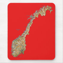 Norway Map Mousepad by FlagAndMap Norway Map Mousepad