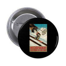 Norway The Home Of Skiing Pin