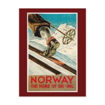 Norway The Home of Skiing Vintage Travel Poster Postcards