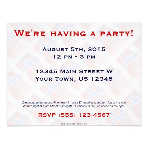 Norwegian-American Waving Flag Invitation