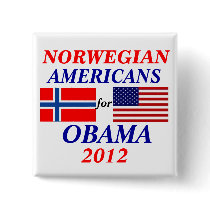 Norwegian americans for Obama Pinback Buttons
