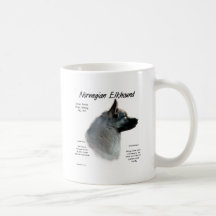 Norwegian Elkhound History Design Mugs