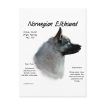 Norwegian Elkhound History Design postcards