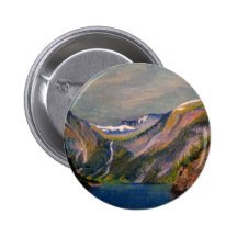 Norwegian fjord oil pastel pinback button