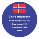 "Norwegian Flag Address Label" Stickers