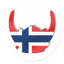 Norwegian flag of Norway viking helmet Sticker