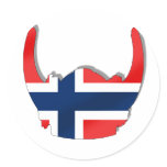 Norwegian flag of Norway viking helmet Sticker