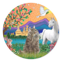 Norwegian Forest Cat - Fantasy Land Round Sticker