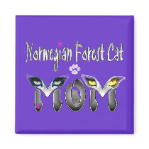 Norwegian Forest Cat Mom Gifts magnets by CatMeowz Norwegian Forest Cat Mom Gifts magnets