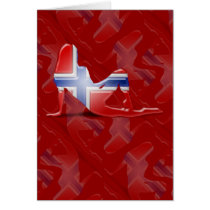 Norwegian Girl Silhouette Flag Cards