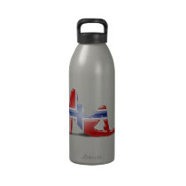 Norwegian Girl Silhouette Flag Drinking Bottle
