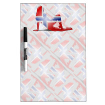 Norwegian Girl Silhouette Flag Dry Erase Whiteboards