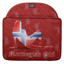 Norwegian Girl Silhouette Flag Sleeves For MacBooks