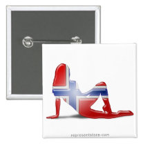 Norwegian Girl Silhouette Flag Pin