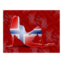 Norwegian Girl Silhouette Flag Posters