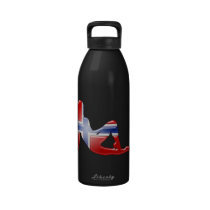 Norwegian Girl Silhouette Flag Reusable Water Bottles