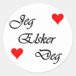 Norwegian "I love you" Norsk "Jeg Elsker Deg" Sticker