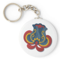 Norwegian Rosemaling Tulip Keychain