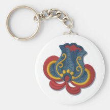 Norwegian Rosemaling Tulip Keychain