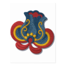 Norwegian Rosemaling Tulip Post Card