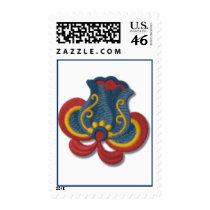 Norwegian Rosemaling Tulip Postage Stamp