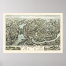 Norwich CT Panoramic Map - 1876 Posters