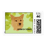Norwich Terrier ~ Green Leaves Designs Stamps