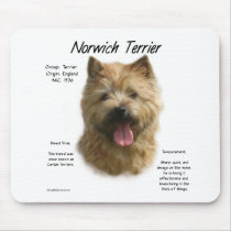 Norwich Terrier History Design Mouse Pad
