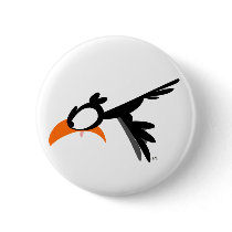 Nose-diving lil' birdie :) button badge