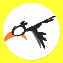 Nose-diving lil' birdie :) sticker