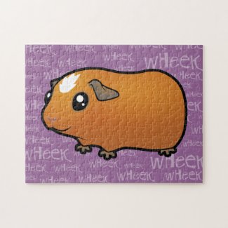 Cartoon Red Crested Guinea Pig Jigsaw Puzzle Cartoon Red Crested Guinea Pig Wheeking Jigsaw Puzzle