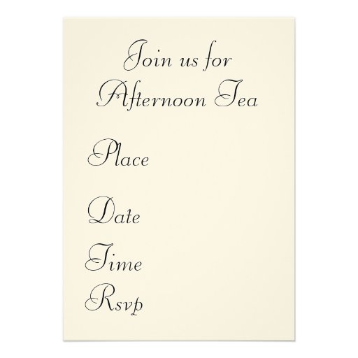 Nostalgic Afternoon Tea Invitation