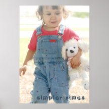 Nostalgic Dreams Girl & Plush Dog Portrait Poster