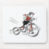 Nostalgic Girl on Tricycle Mousepad