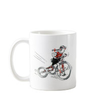 Nostalgic Girl on Tricycle Coffee Mugs