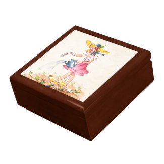 Nostalgic Girl with Watering Can Gift Boxes