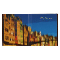 Nostalgic Retro Buildings Reflections Blue Sky iPad Case