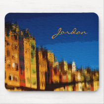 Nostalgic Retro Buildings Reflections Blue Sky Mousepads