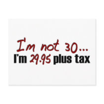 Not 30 $29.95 Plus Tax Post Card