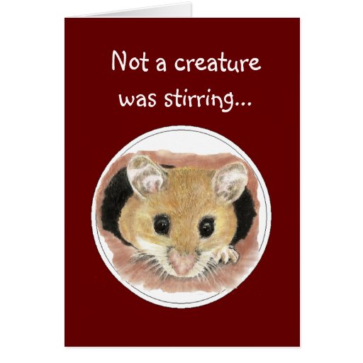 Not a Creature was stirring Fun Christmas Mouse Cards