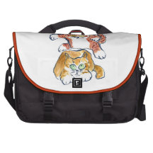 Not Again... tabby kitty  launches an attack... Computer Bag