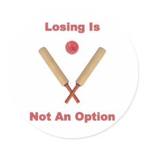 Not An Option Cricket Round Sticker