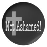 Not Ashamed! Romans 1:16 (with Cross) Dinner Plates