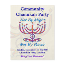 Not By Might Chanukah Party Flyers