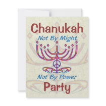 Not By Might Chanukah Party Invitations
