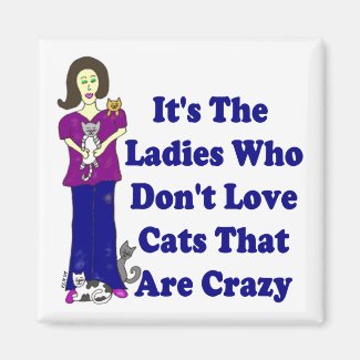 (Not Crazy) Cat Lady Square Fridge Magnet