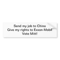 Not for Mitt Romney Bumper Sticker
