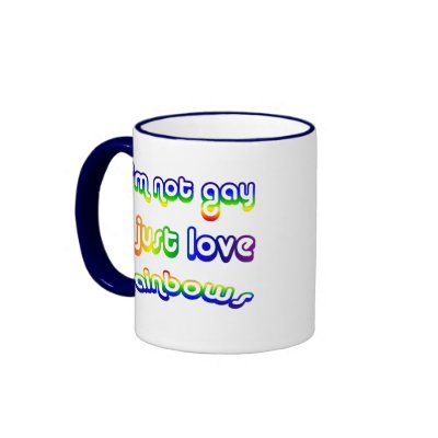 Not Gay but I Love Rainbows Coffee Mug by angela65